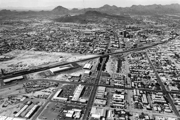 Downtown Tucson looking west in circa 1982