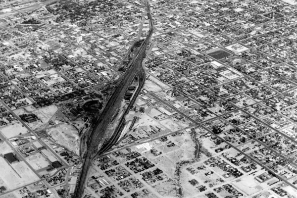 Southern Pacific Rail Road looking northwesterly circa 1953