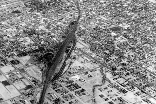 Southern Pacific Rail Road looking northwesterly circa 1953